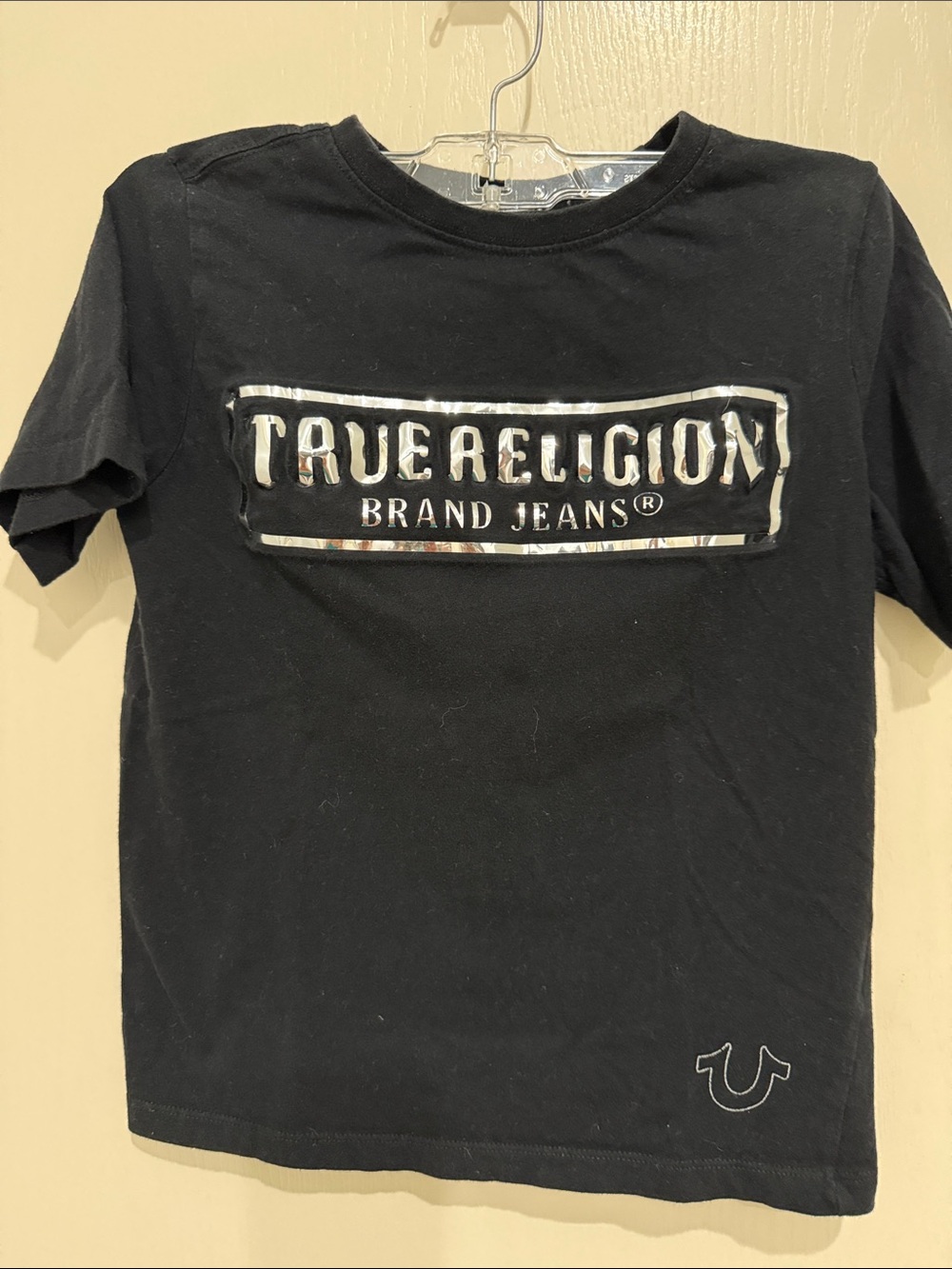 True Religion Black Short-Sleeve Logo Tee with Metallic Accents Kids S/8